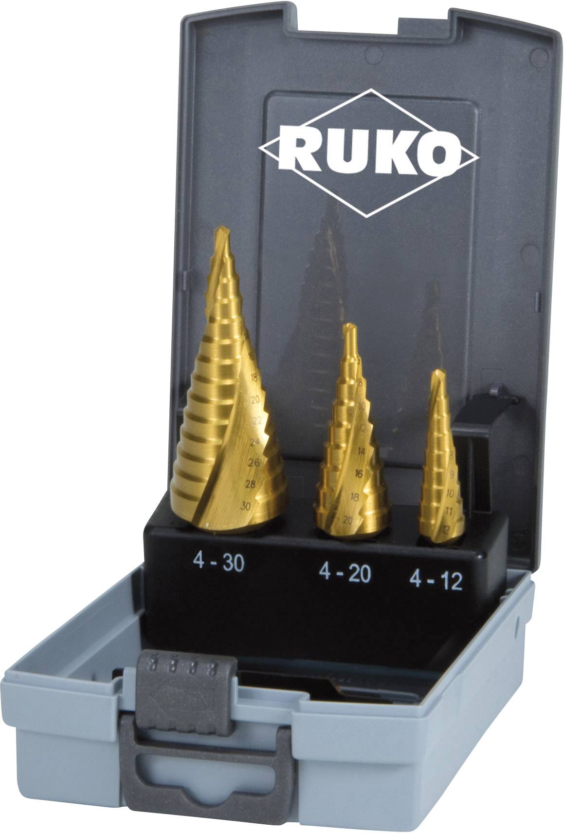 RUKO 101026TRO HSS Step drill bit set 3-piece Triangular shank 1 Set