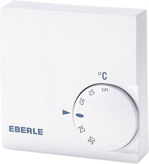 Eberle thermostat with temperature selection dial, showing Celsius scale from 5 to 30 degrees.