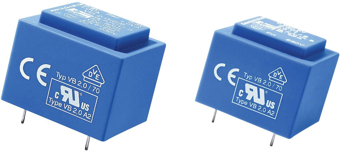 Block VB 2,3/2/8 PCB mount transformer 1 x 230 V AC 2 x 8 V AC 2.30 VA