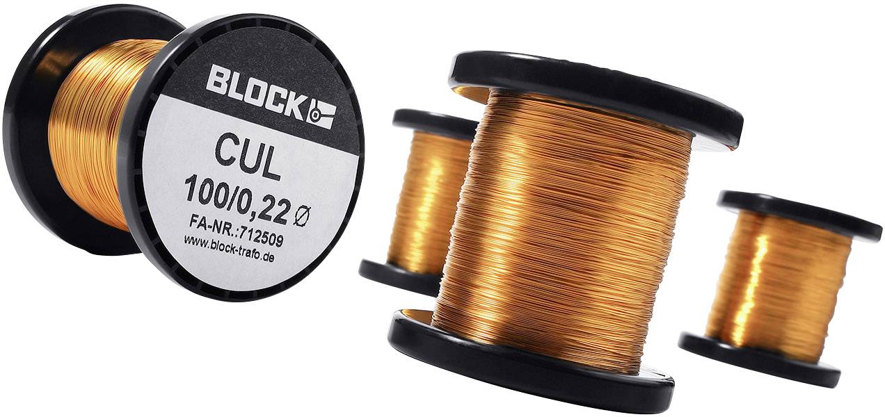 BLOCK Enamel-coated copper wire Outside diameter (incl. coating)=0.08 mm 856 m 0.05 kg