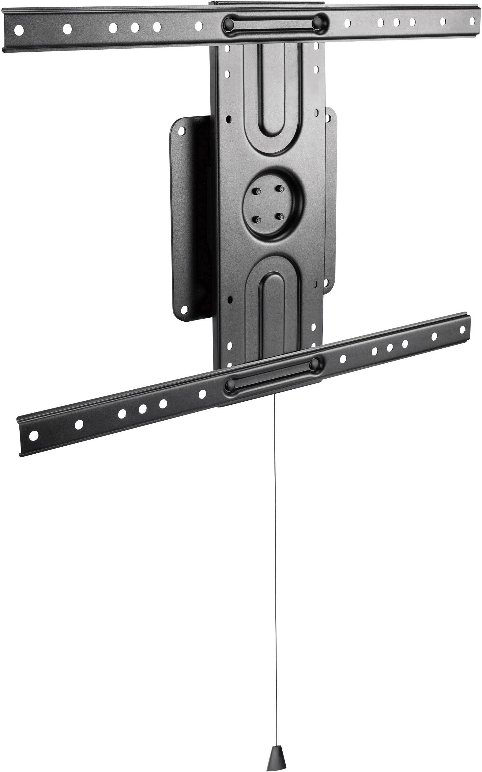 Wall mount for flat-screen televisions with metal construction, suitable for various screen sizes. Includes a cable for tilt adjustment.