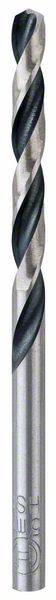 Drill with a spiral black and silver design; used for precise drilling in materials such as metal and wood.