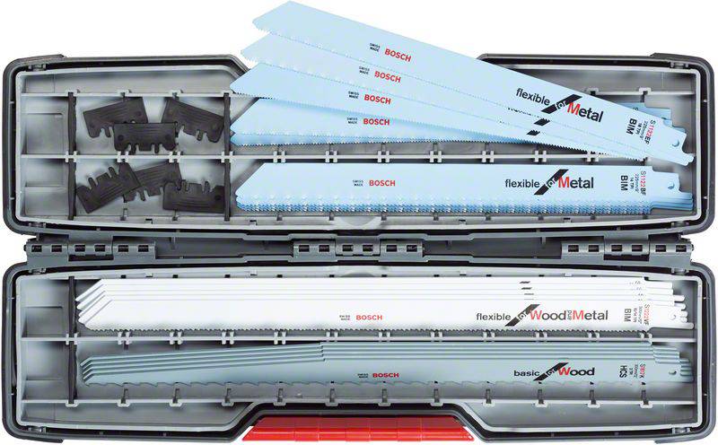 Bosch Accessories 2607010996 Saber saw blade set All-in-One in Tough Box, 20-piece, for lifting saw Saw blade length 300 mm 1 Set
