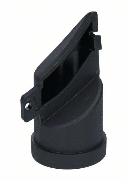 Black, cylindrical plastic component with a specific cut and mountable hole, presumably a technical part.