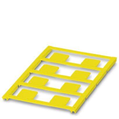 A yellow plastic base frame with flat open squares, suitable for stabilising or storing items.