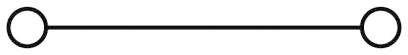 Black and white graphic of a continuous line with circles at both ends.