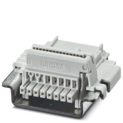 A white, multi-pole electrical connector on a metal frame, potentially suitable for industrial applications.