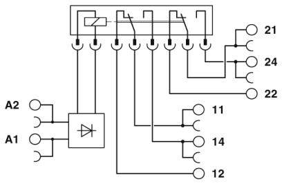 Phoenix Contact PLC-RPT- 24DC/2X21/FG Relay component 24 V DC 2 change-overs 1 pc(s)