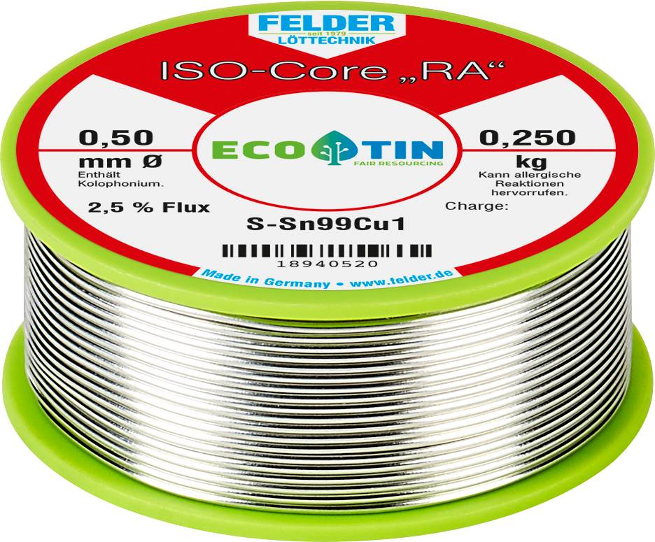 Felder solder tin reel, ISO-Core 