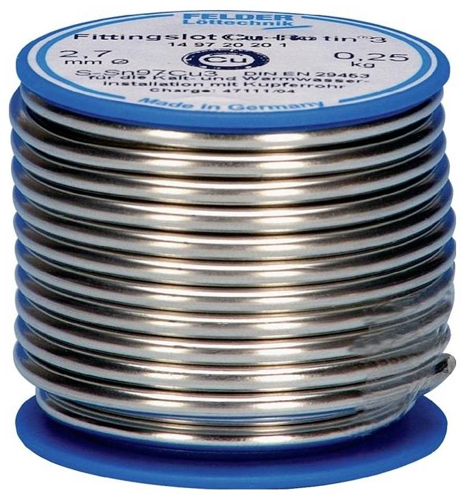 Felder Cu-Rotin® 3 Solder, lead-free Reel Sn97Cu3 0.250 kg 2.7 mm