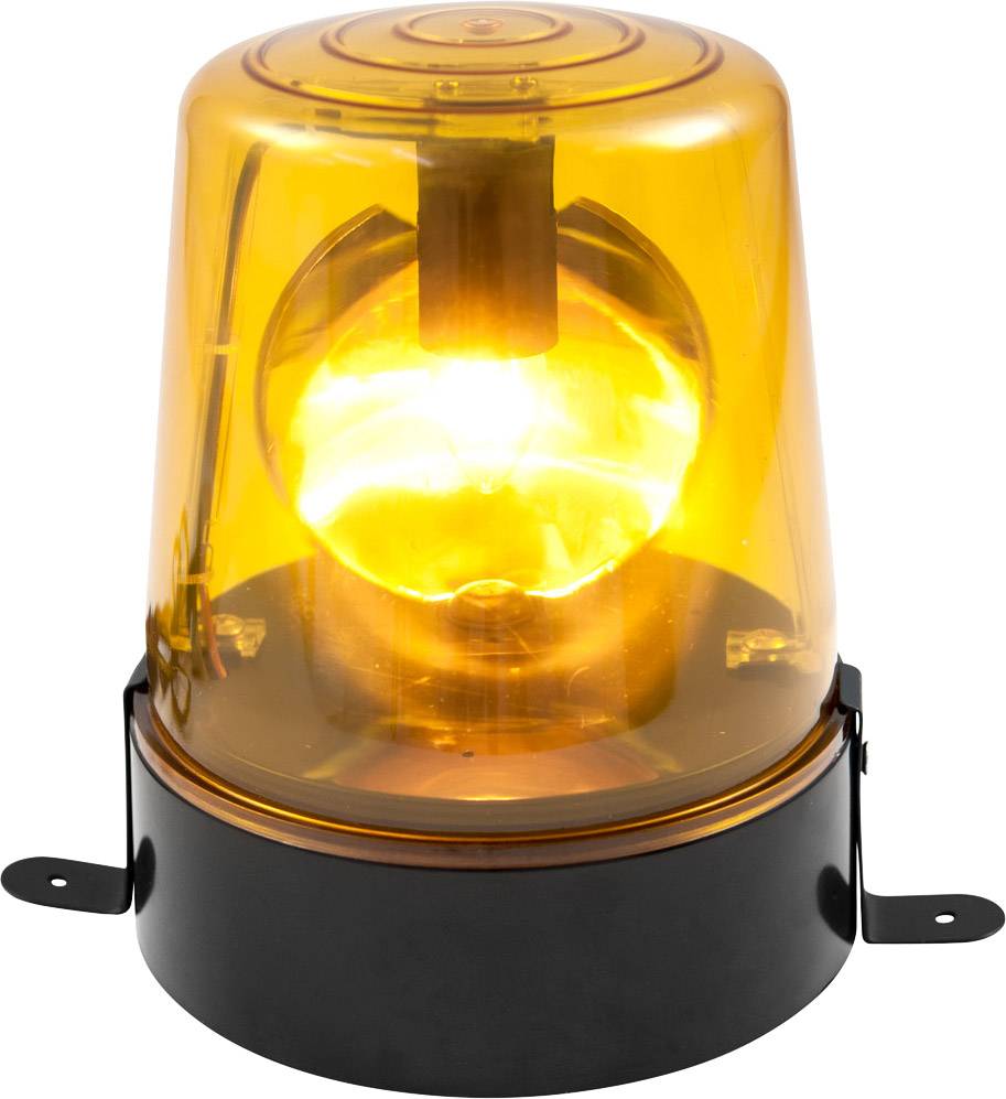 Orange warning beacon flashes, signalling a warning or danger. Commonly used on emergency and response vehicles.