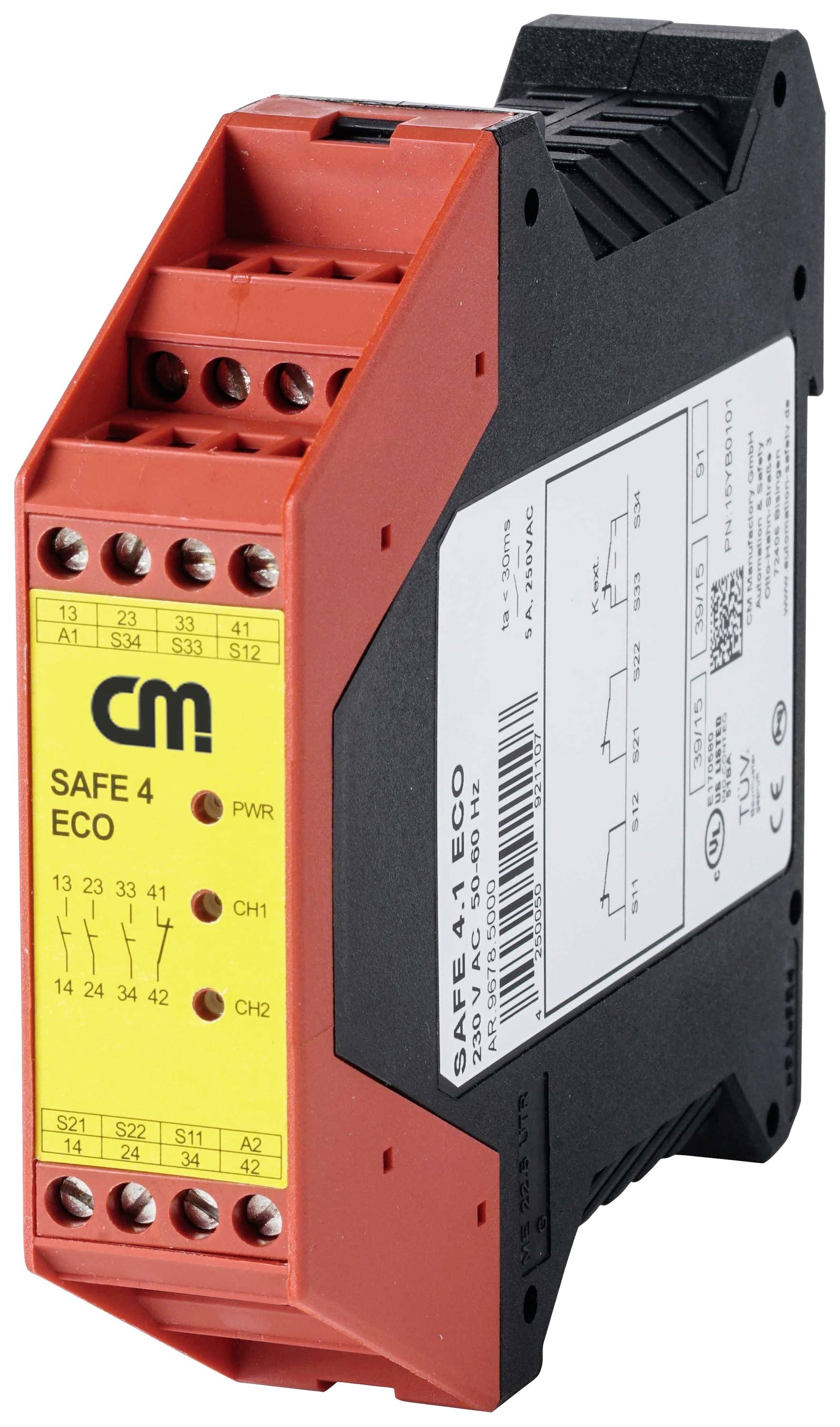 Safety relay SAFE 4.3eco CM Manufactory Operating voltage: 24 V DC, 24 V AC 3 makers, 1 breaker 1 pc(s)