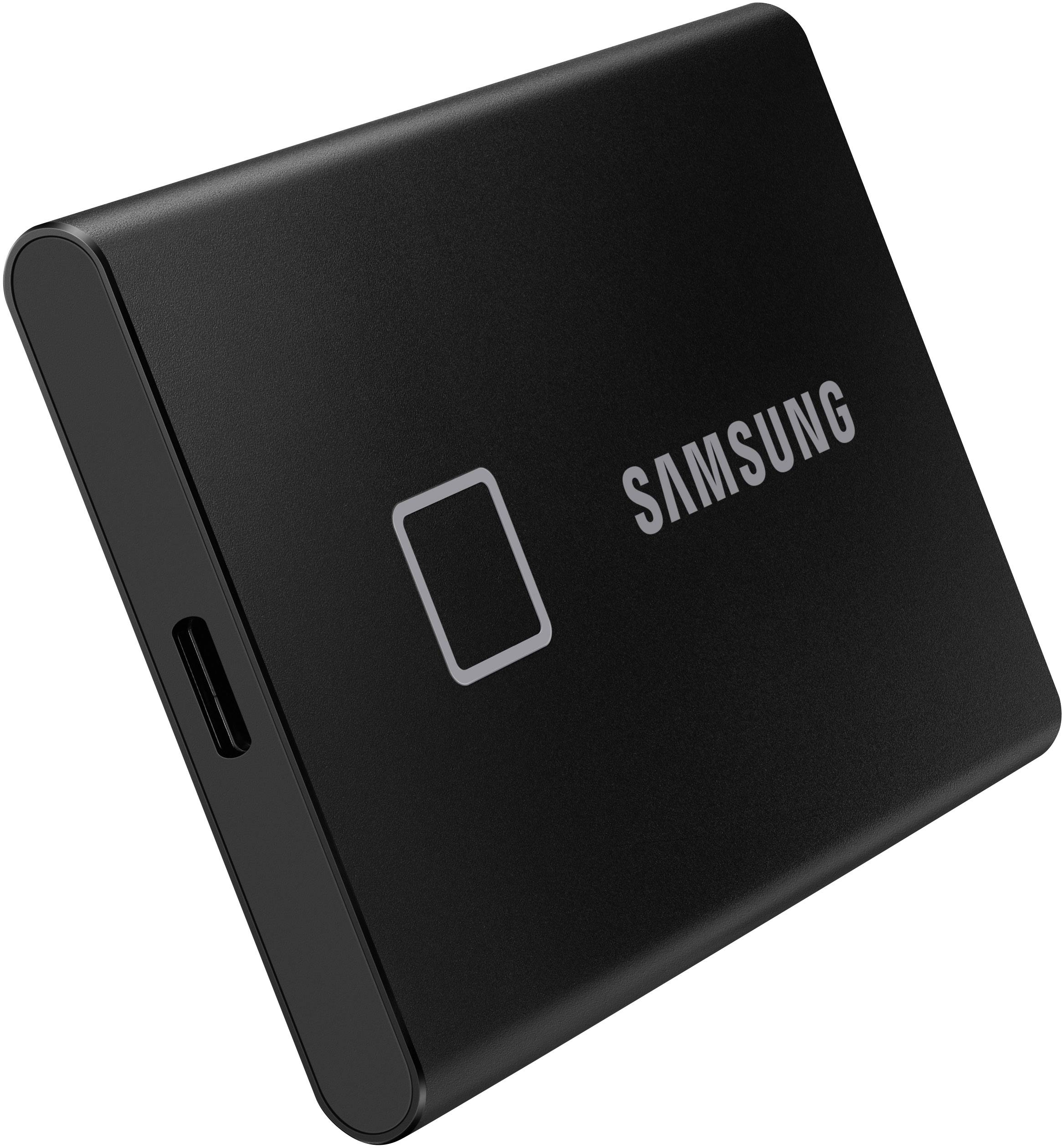 Samsung Portable T7 Touch 1 TB External SSD hard drive USB A (USB 3.2 2nd gen) Black PC/Mac, Fingerprint scanner, 256-bit AES