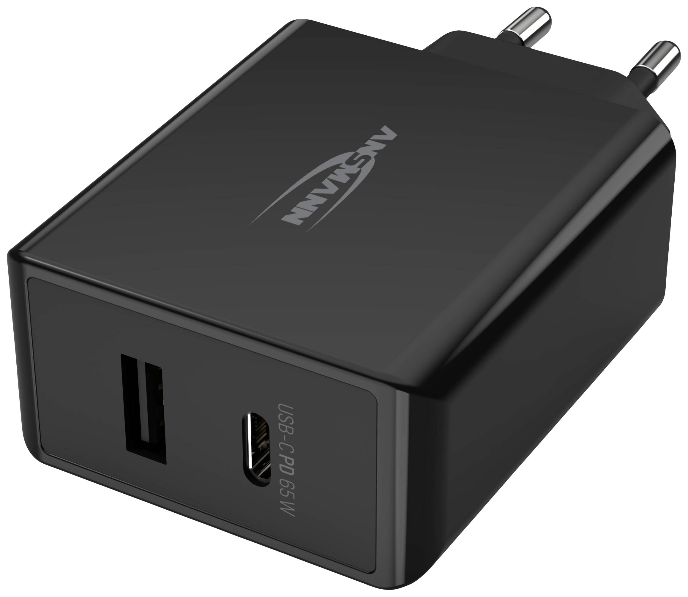 Ansmann Home Charger 254PD USB charger 65 W 1x USB-A, 1x USB-C® Power Delivery Black Indoors GaN