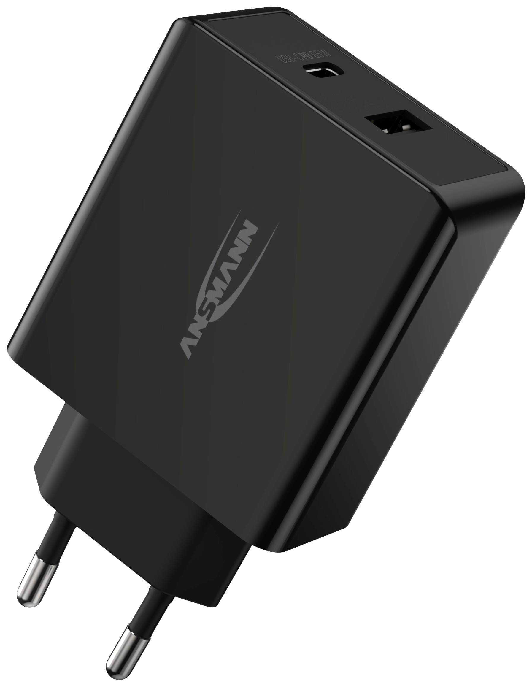 Ansmann Home Charger 254PD USB charger 65 W 1x USB-A, 1x USB-C® Power Delivery Black Indoors GaN