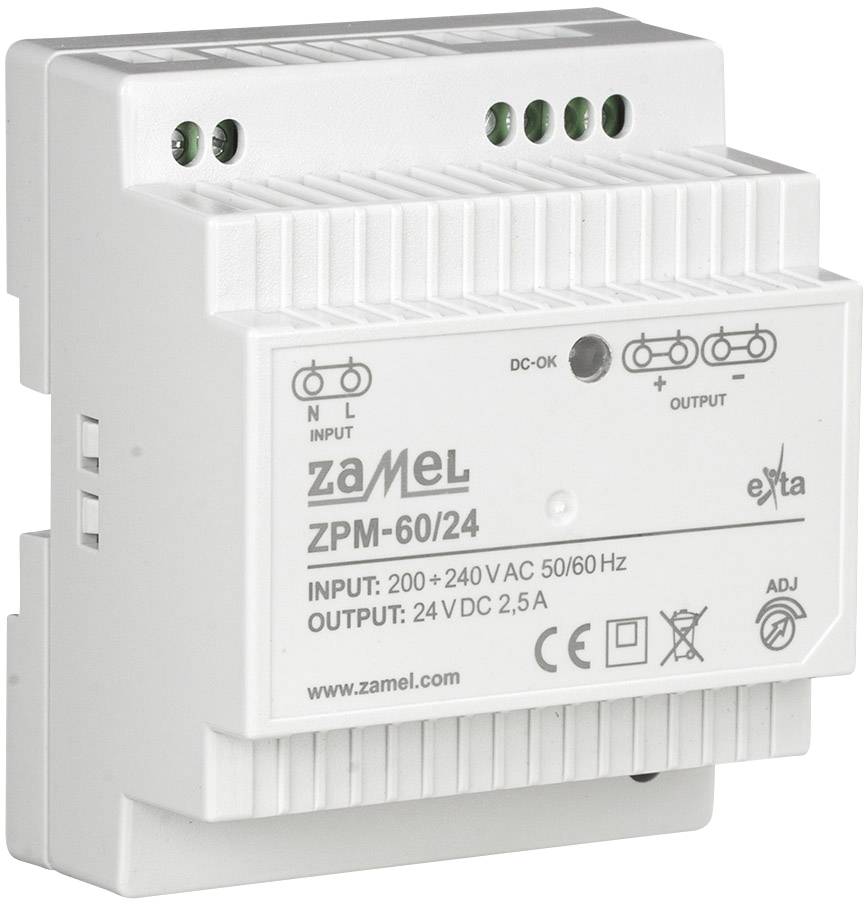 Zamel ZPM-60/24 SMPSU 24 V 2.5 A 100 W 1 x