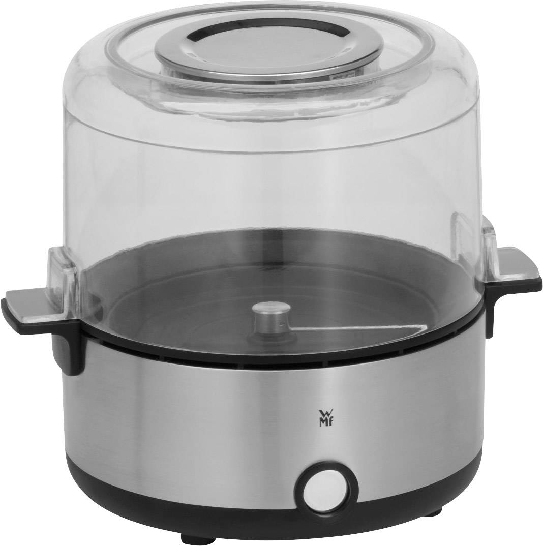 Stainless Steel Steam Cooker with Removable Basket. Transparent Casing for Visible Cooking. Compact Design for Easy Storage.
