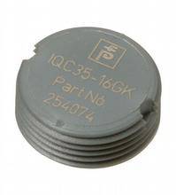 Circular grey sensor with the inscription 'IQC35-16GK Part No 254074', vertical grooves and a small notch on the side.