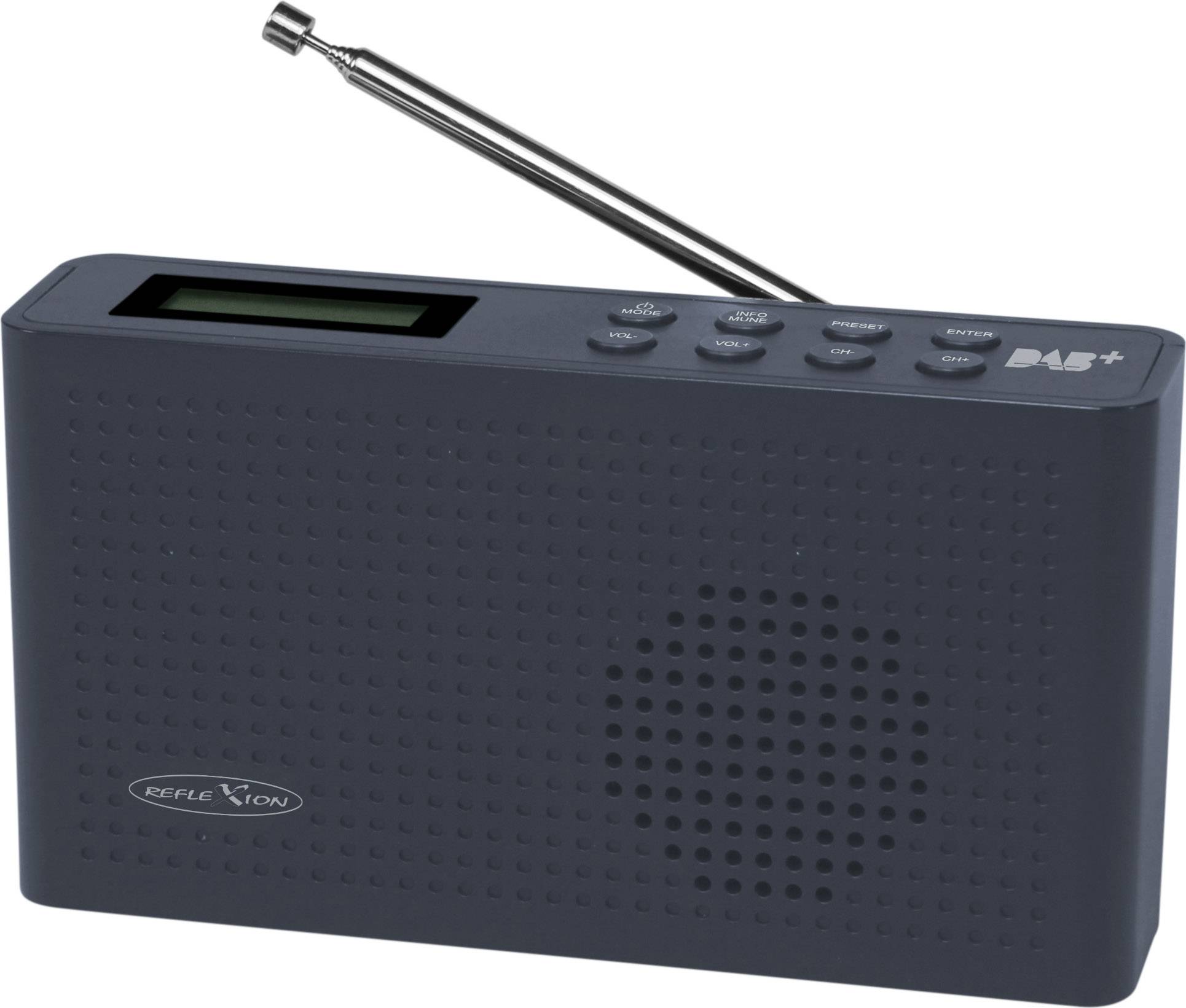 Reflexion Desk radio DAB+, DAB, FM Tangible keypad Black