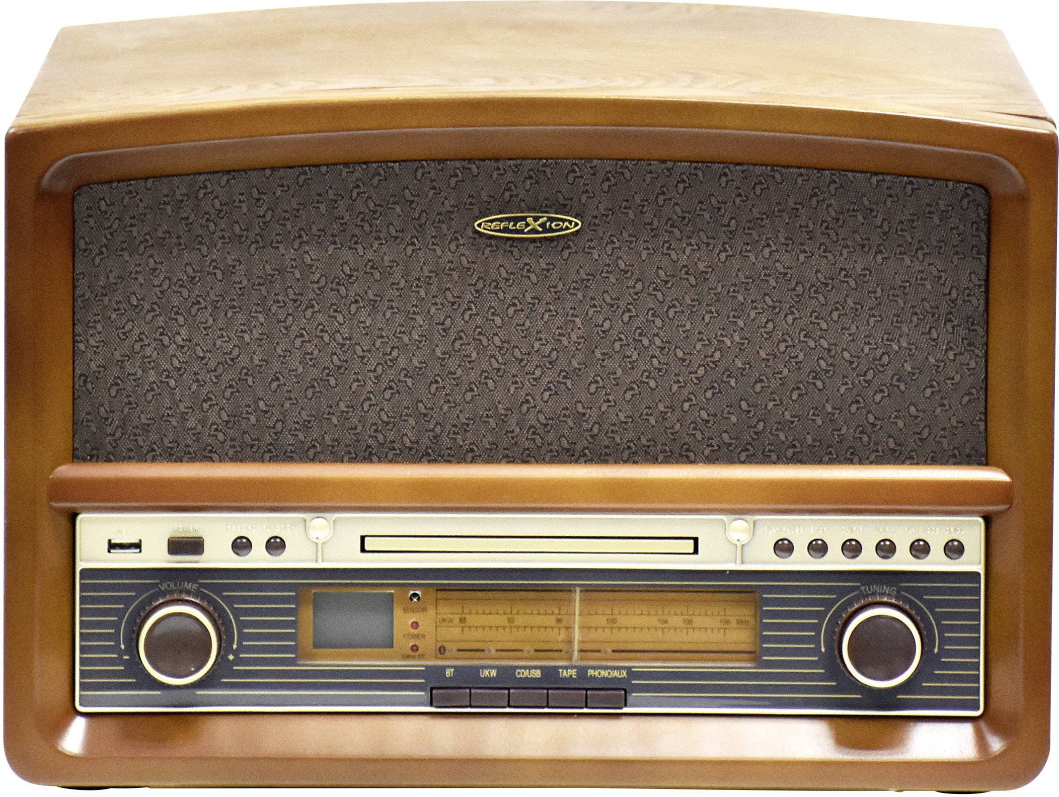Reflexion HIF1937 Retro audio system FM, CD, Tape, Turntable, USB, Natural wood casing, Recording mode, Incl. remote control 2