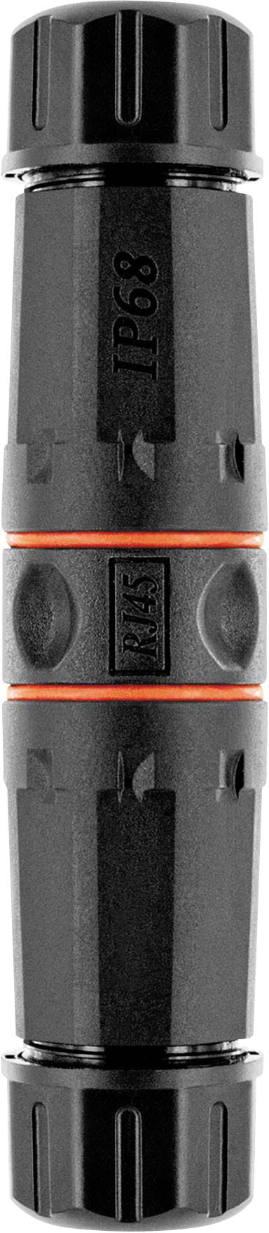 Schwaiger RJ45 connector Networks Adapter CAT 6A [1x RJ45 8p8c socket - 1x RJ45 8p8c socket] Black