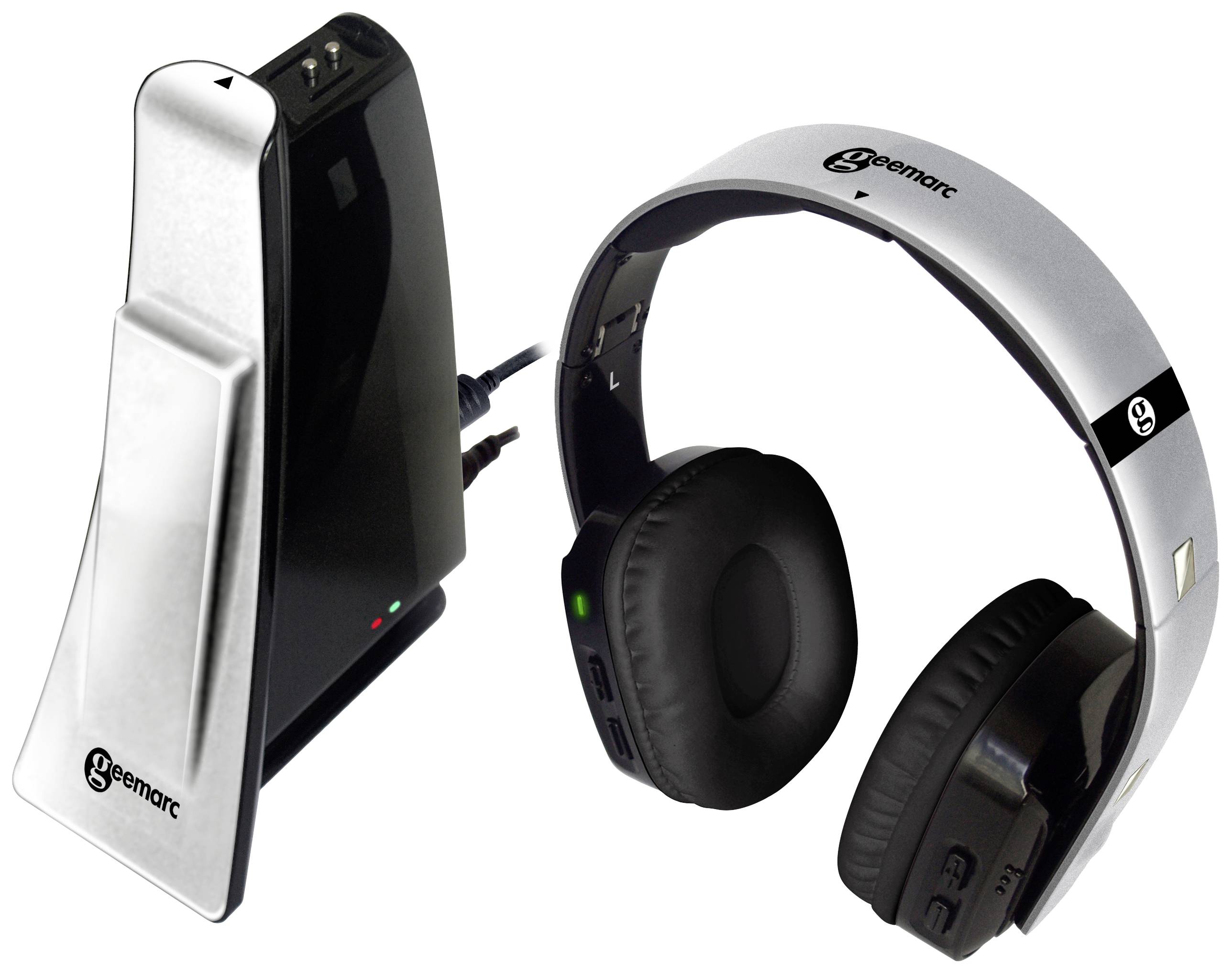 Geemarc CL7400 OPTI Over-ear headphones Wireless (1075099) Silver-black Light-weight headband, Volume control TV