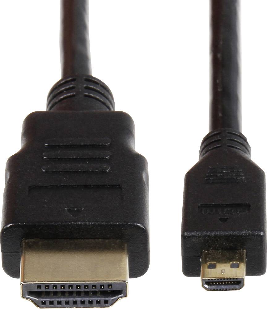 Joy-it K-1481 HDMI cable Raspberry Pi® [1x HDMI plug - 1x HDMI socket D Micro] 3.00 m Black