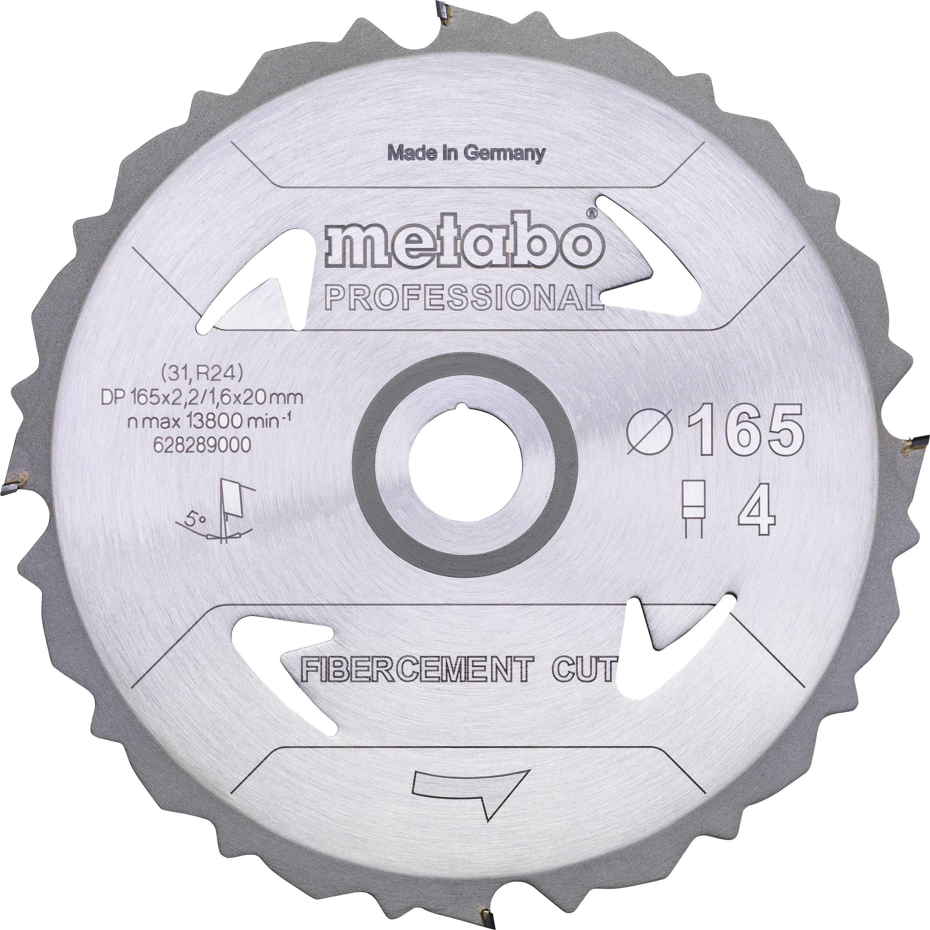 Metabo FIBERCEMENT CUT PROFESSIONAL 628289000 Circular saw blade 165 x 20 x 1.6 mm Number of cogs: 4 1 pc(s)