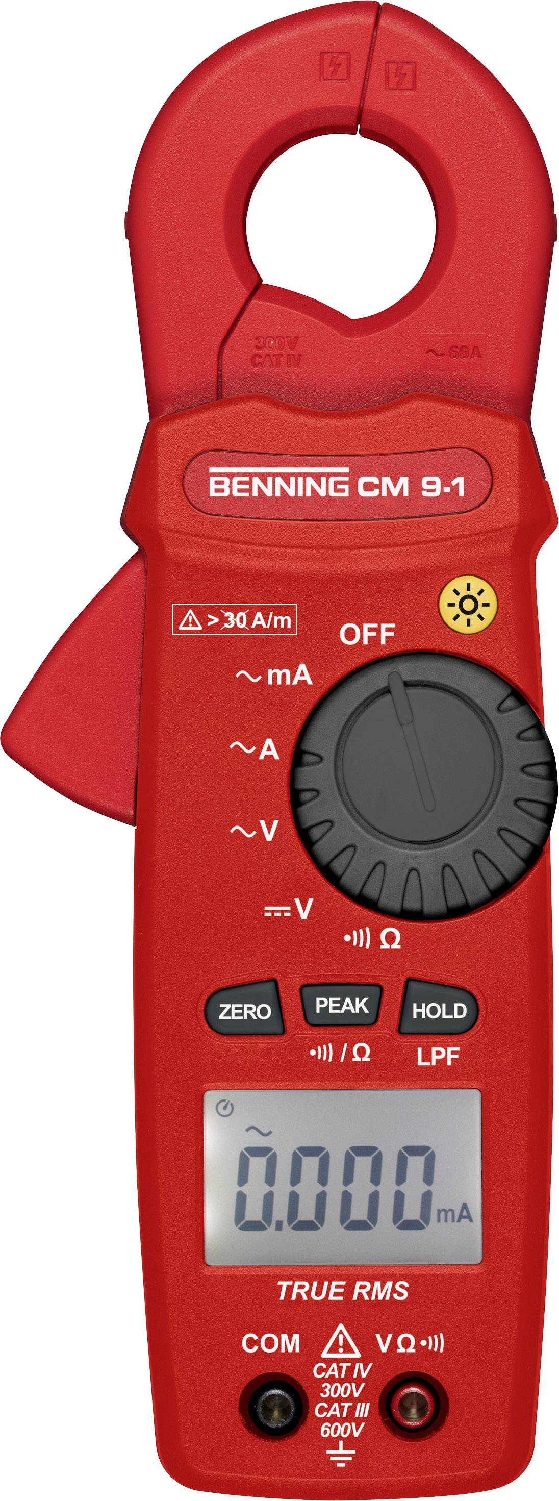Benning CM 9-1 Clamp meter Digital CAT IV 300 V Display (counts): 6000