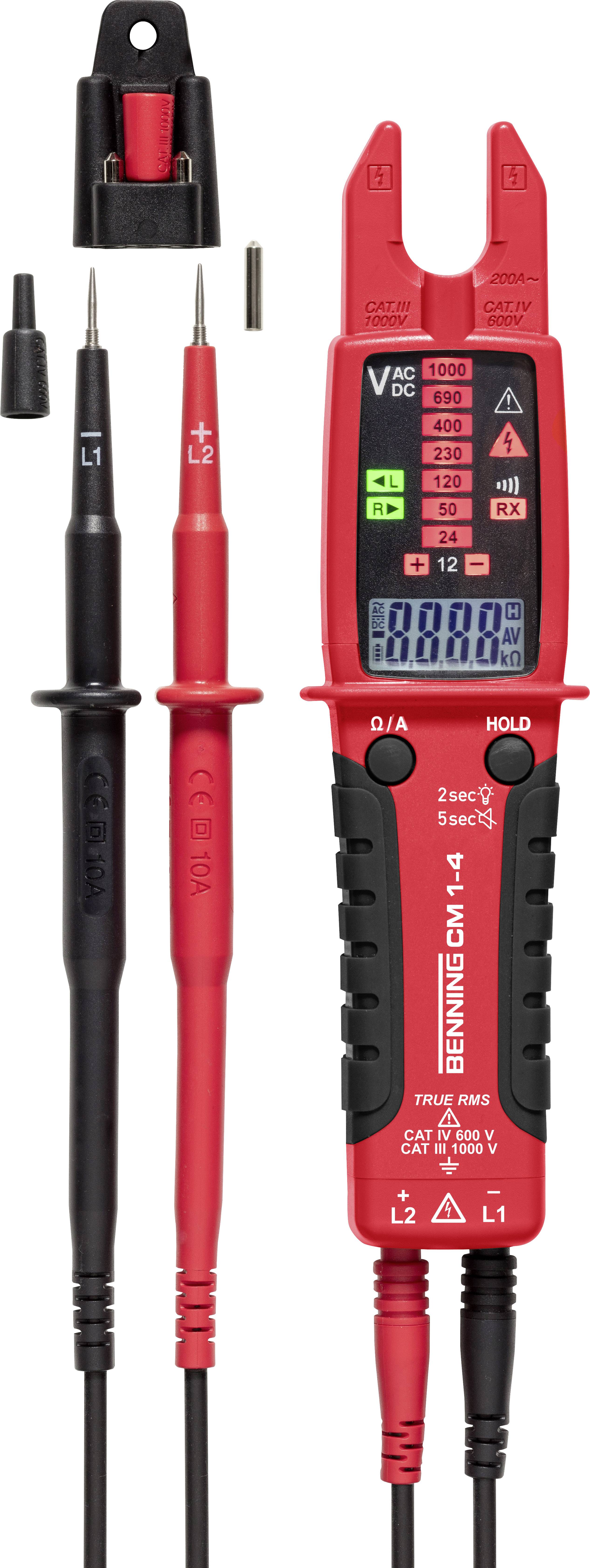 Benning CM 1-4 Clamp meter Digital CAT III 1000 V, CAT IV 600 V Display (counts): 6000
