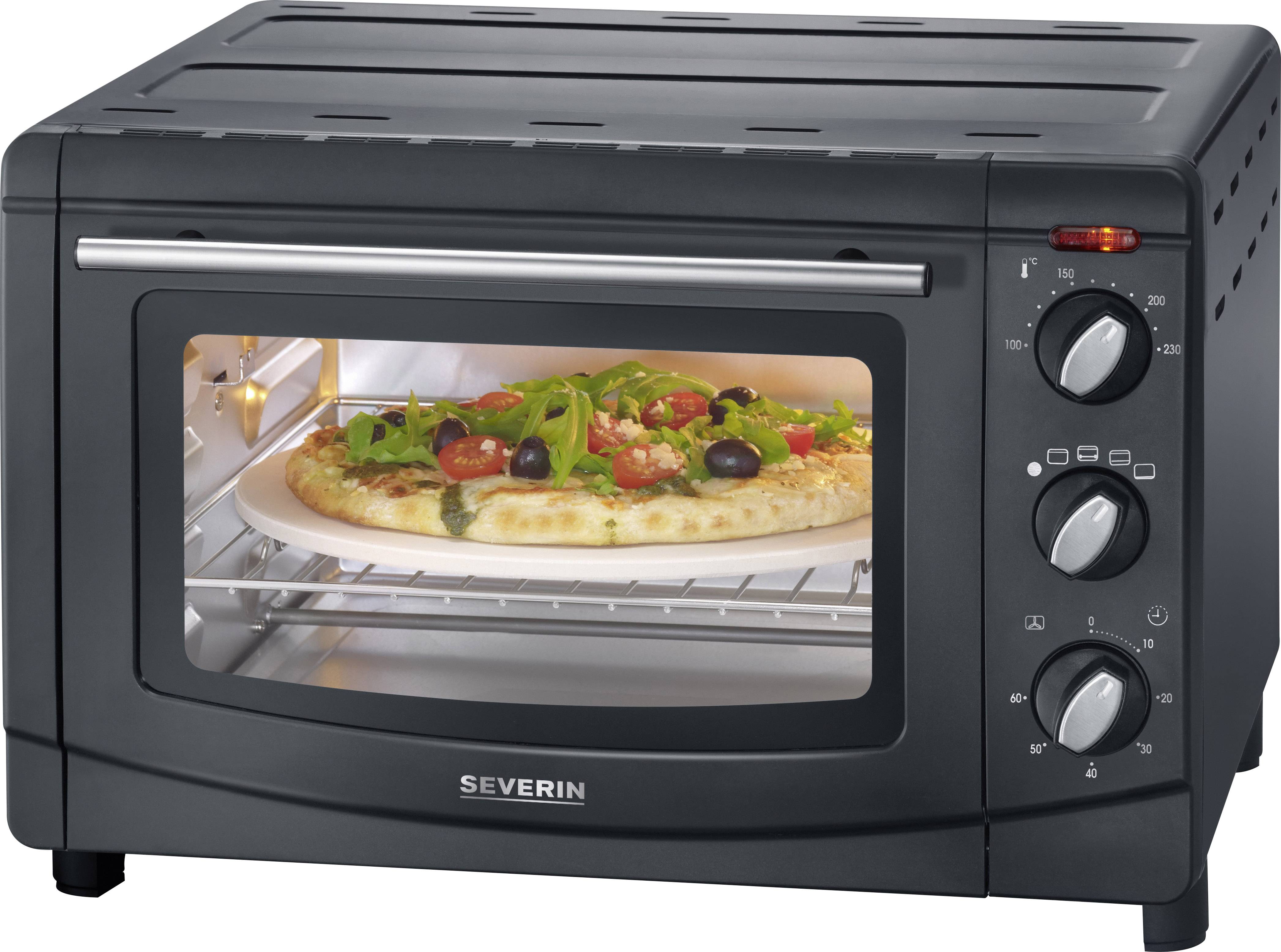 Severin TO 2068 Mini oven with manual temperature settings, Timer function, corded, with skewer, Fan-assisted oven, with pizza