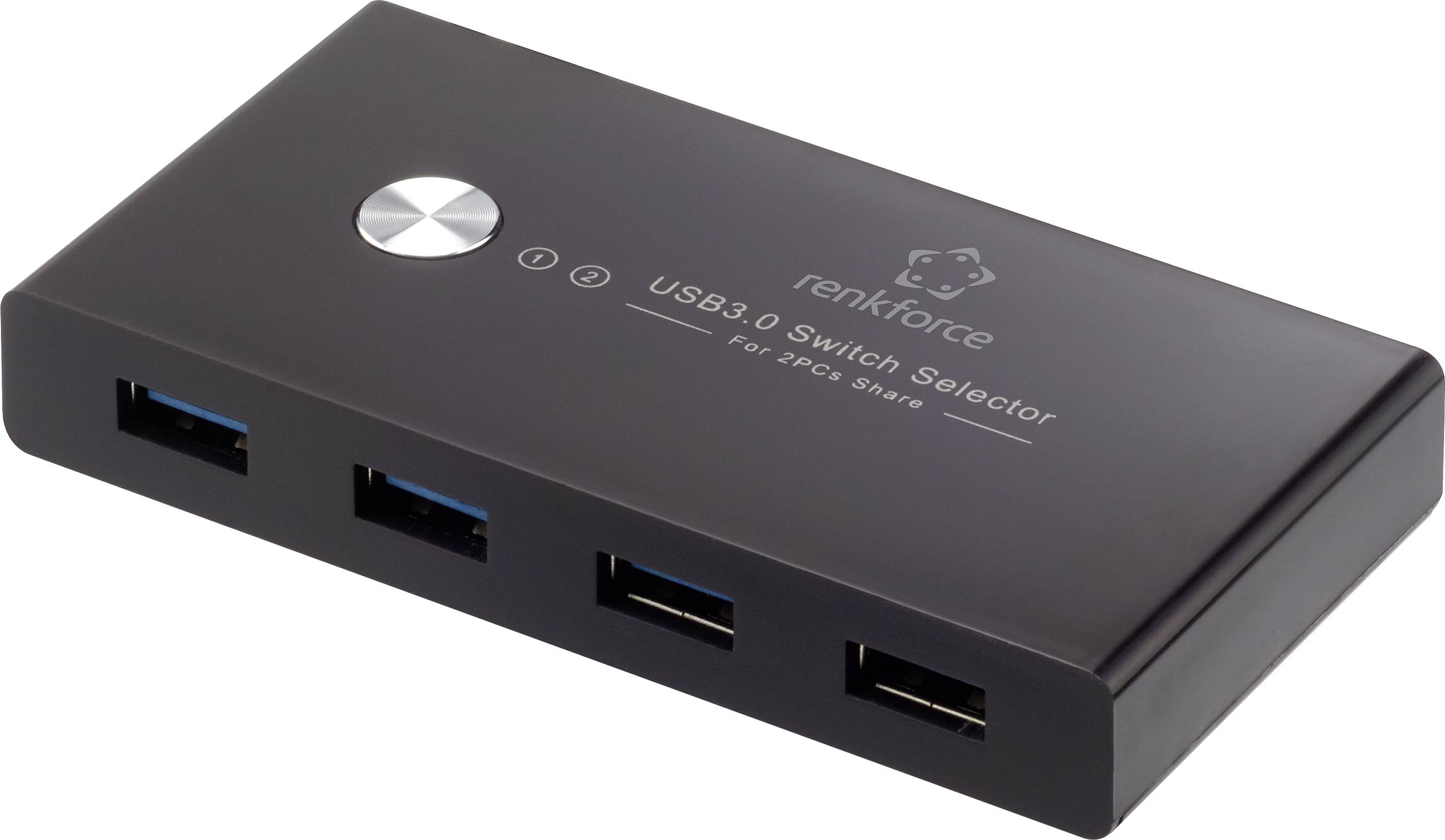 Renkforce RF-SHB-200 4 ports USB 3.2 1st Gen (USB 3.0) changeover + hub Black