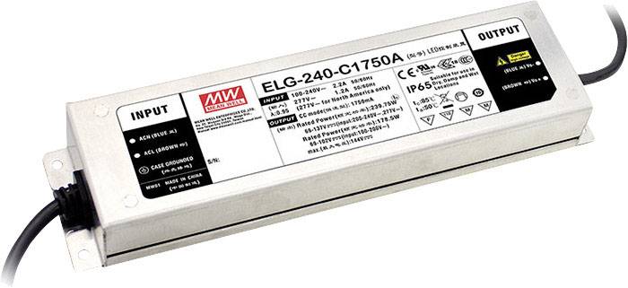 Mean Well LED driver Constant current 239.75 W 875 - 1750 mA 69 - 137 V DC Suitable for flammable surfaces, Approved for use on