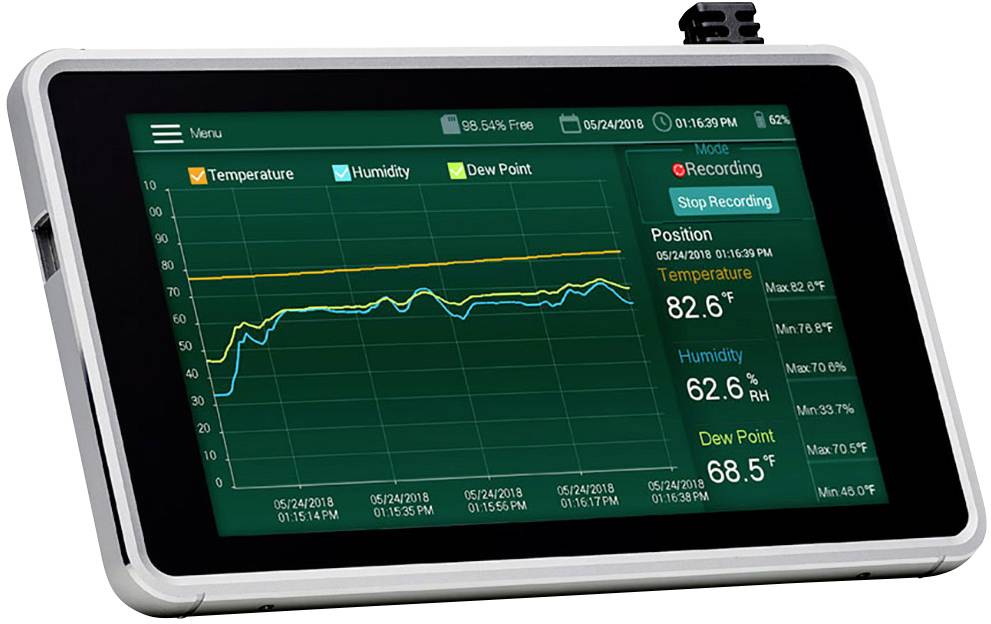 Extech RH550 Hygrometer 10 RH 95 RH Data logging function, Dew point/mould detector