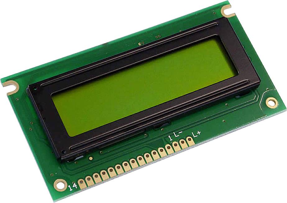 Display Elektronik LCD Yellow-green 16 x 2 Pixel (W x H x D) 84 x 44 x 6.5 mm