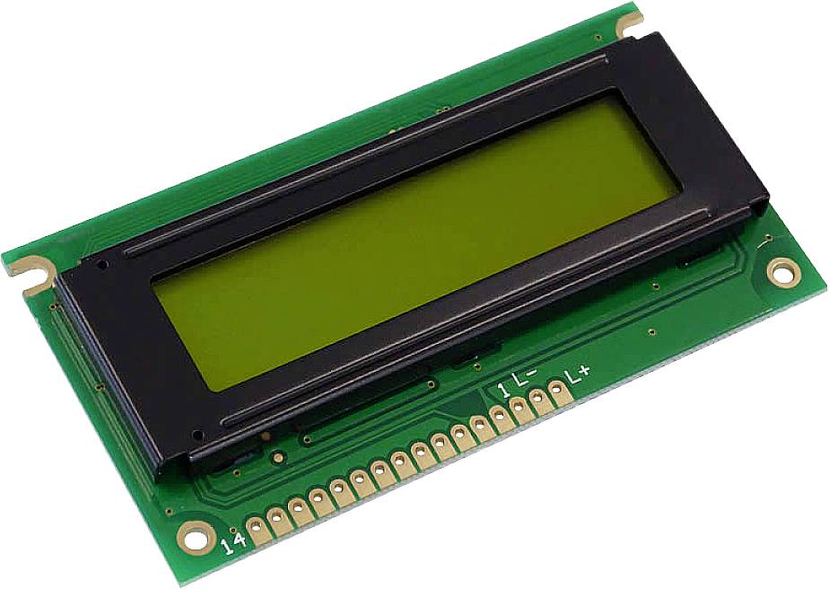 Display Elektronik LCD Yellow-green 16 x 2 Pixel (W x H x D) 84 x 44 x 7.6 mm