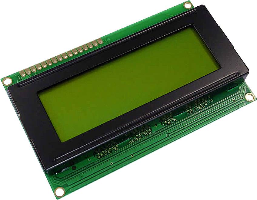 Display Elektronik LCD Yellow-green 20 x 4 Pixel (W x H x D) 98 x 60 x 11.6 mm