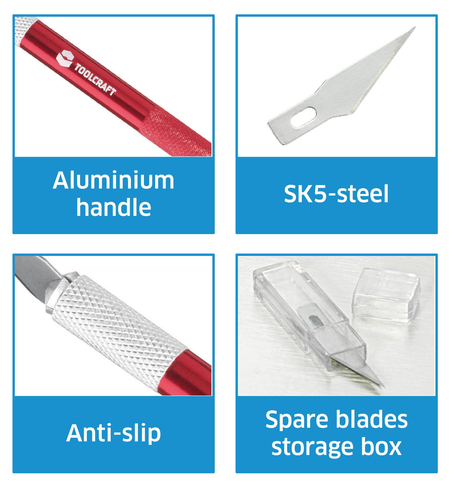 TOOLCRAFT Scalpel with 5 blades Scalpel set 142 mm