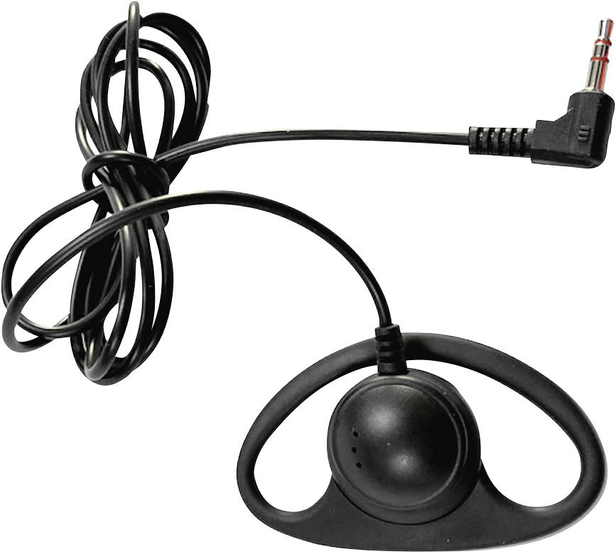 Black wired in-ear headphones with 3.5mm jack plug.