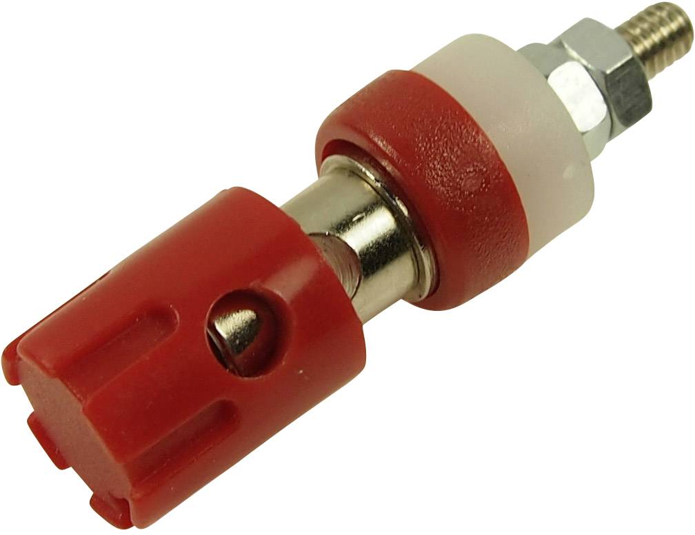 Cliff CL681560 Jack socket Socket, vertical vertical Pin diameter: 4 mm Red