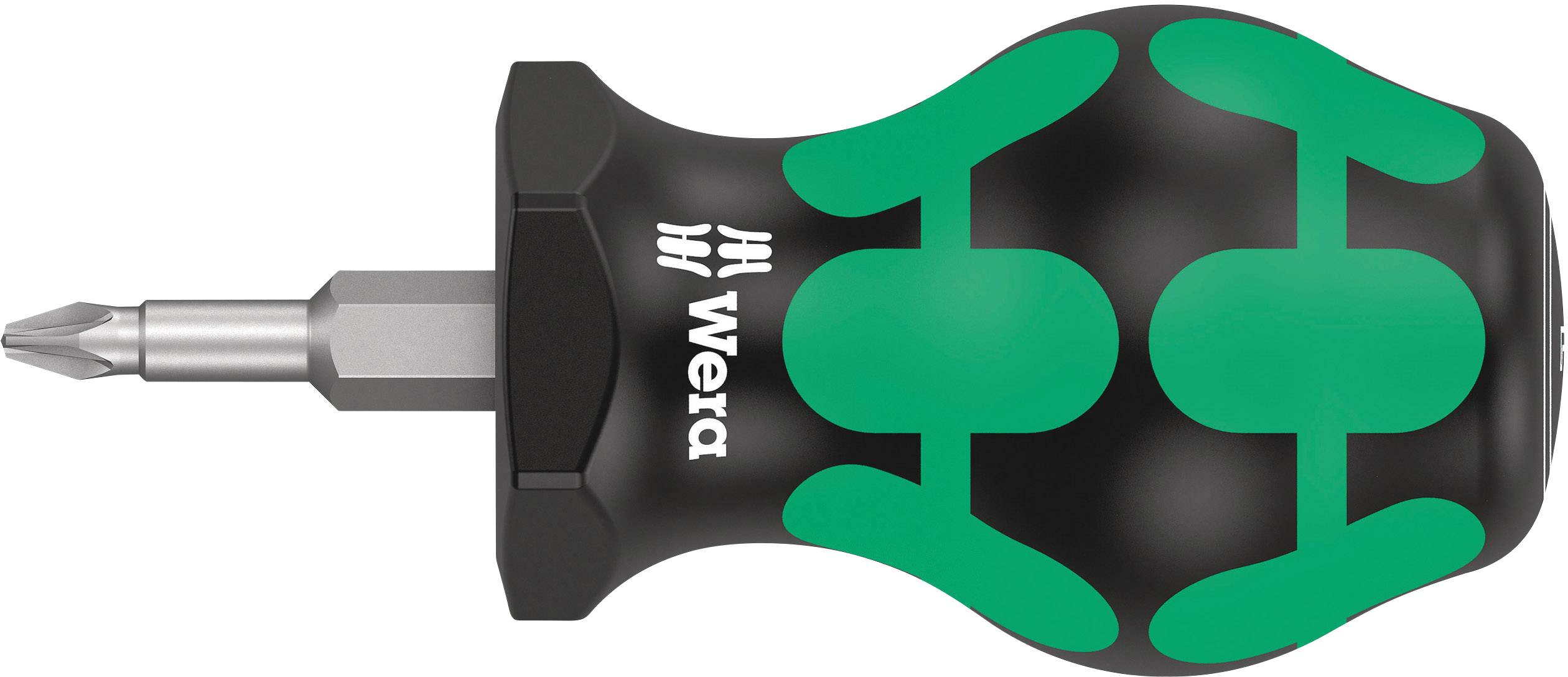 Screwdriver with an ergonomic black and green handle. The 'Wera' brand is visible on the handle.