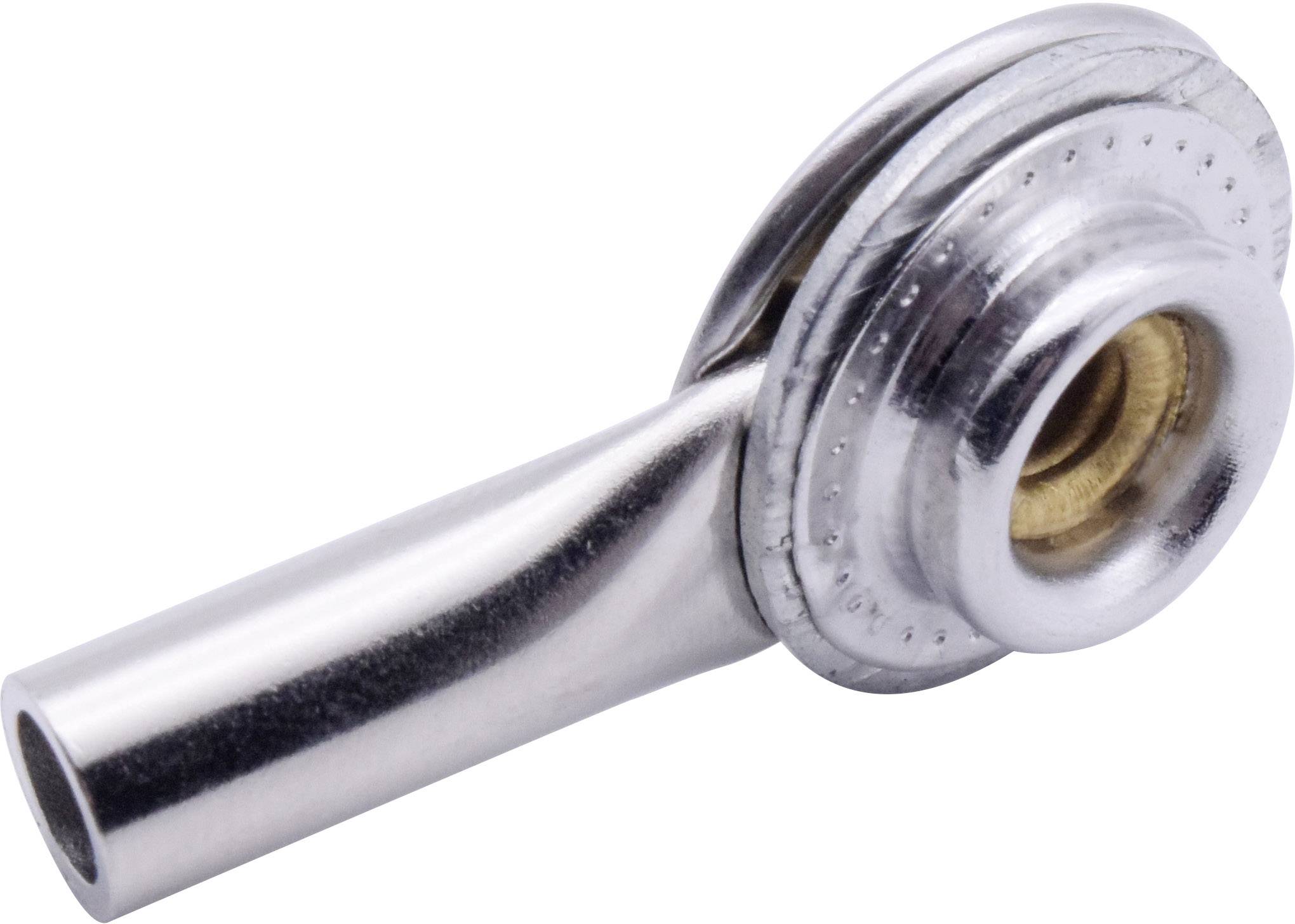 Cylindrical metallic joint head component with a circular connection and smooth surfaces, suitable for machinery or vehicle applications.