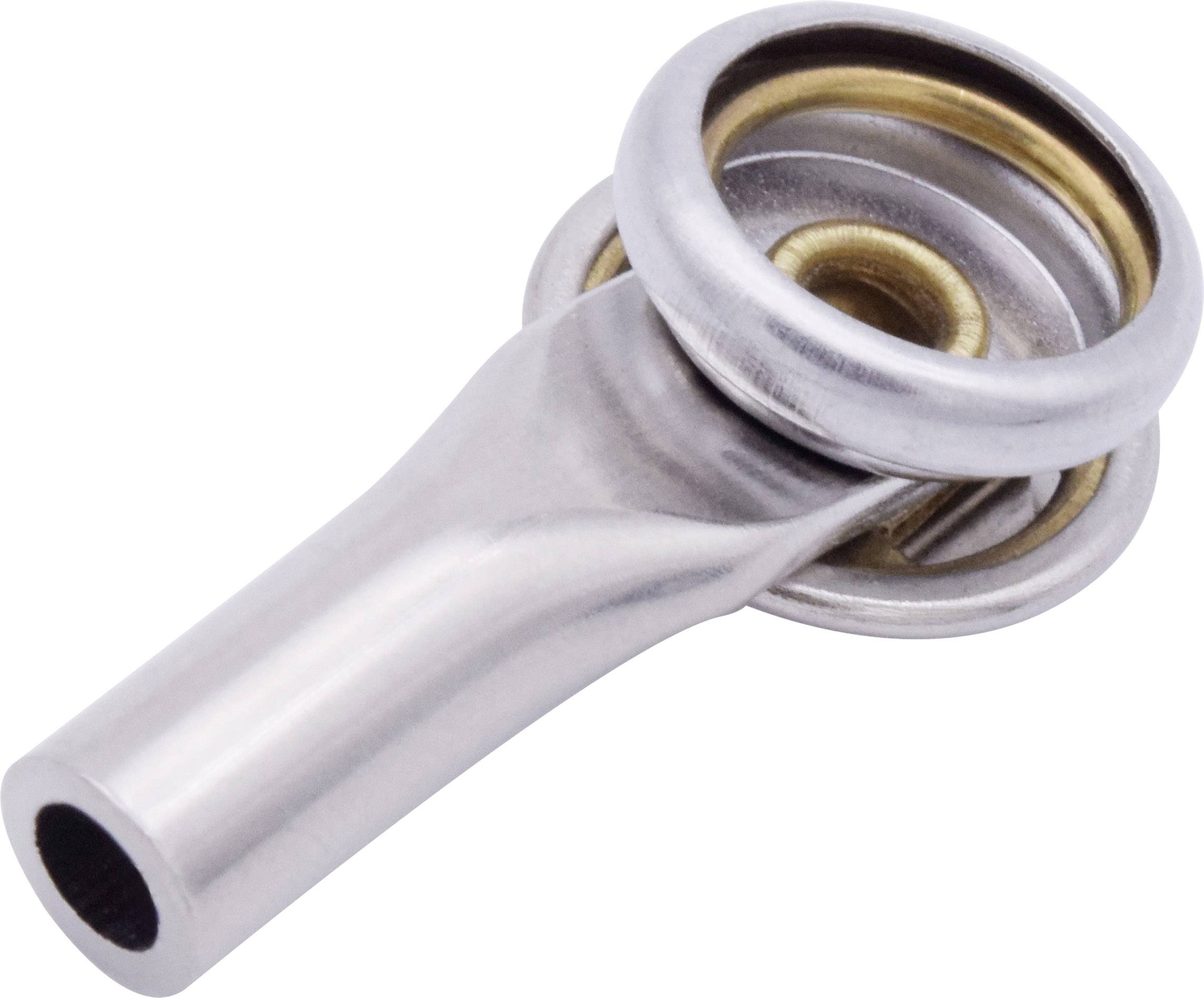 Metal component with a cylindrical shaft and two concentric rings at its end. Could be part of a mechanical or industrial system.