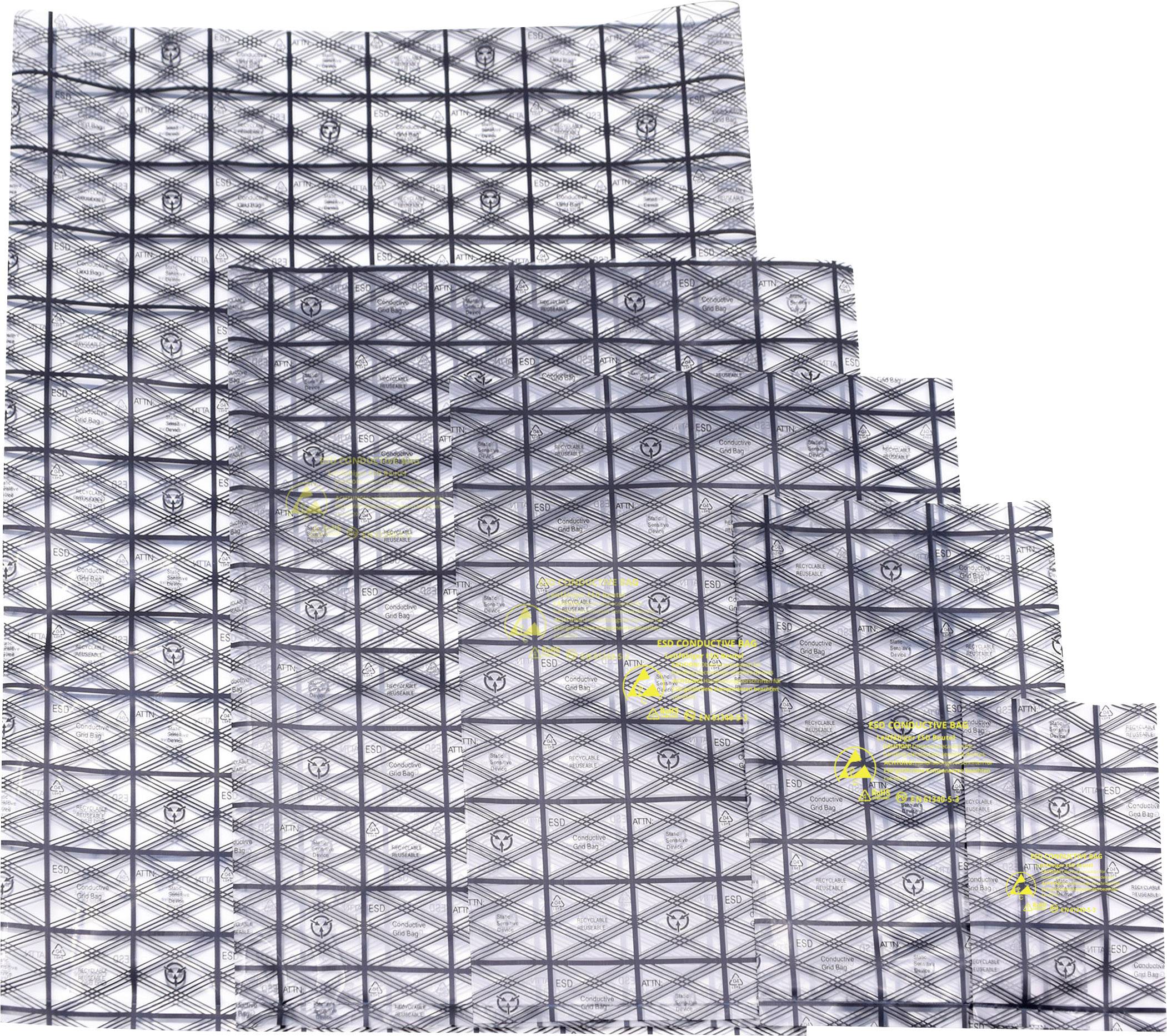 Quadrios ESD bag (L x W) 75 mm x 125 mm conductive ESD identifier C 10 pc(s)