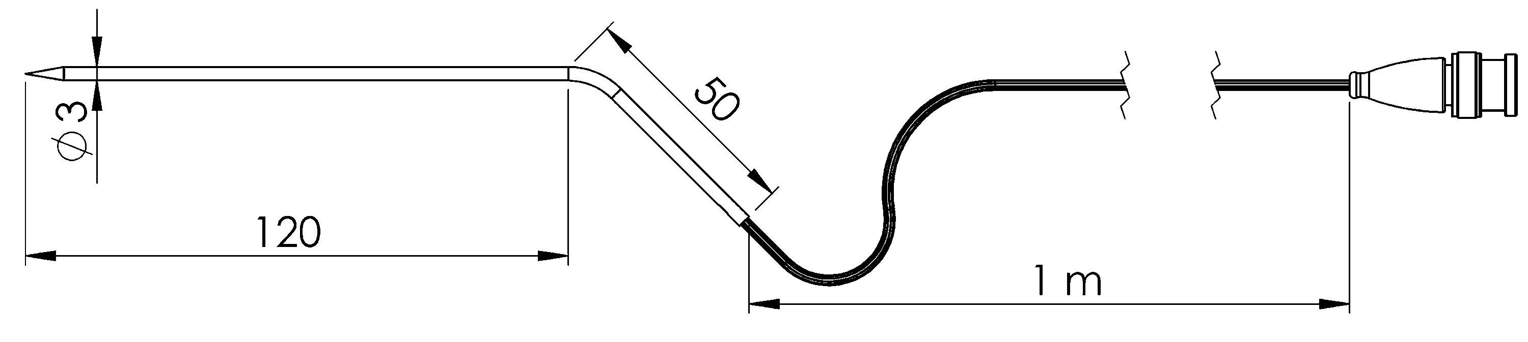 Greisinger GF3T-E3-B-BNC Needle probe -70 up to +400 °C Sensor type Pt1000