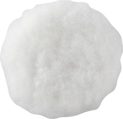 Round, white, fluffy cotton wool on a grey background; suitable for padding or craft projects.