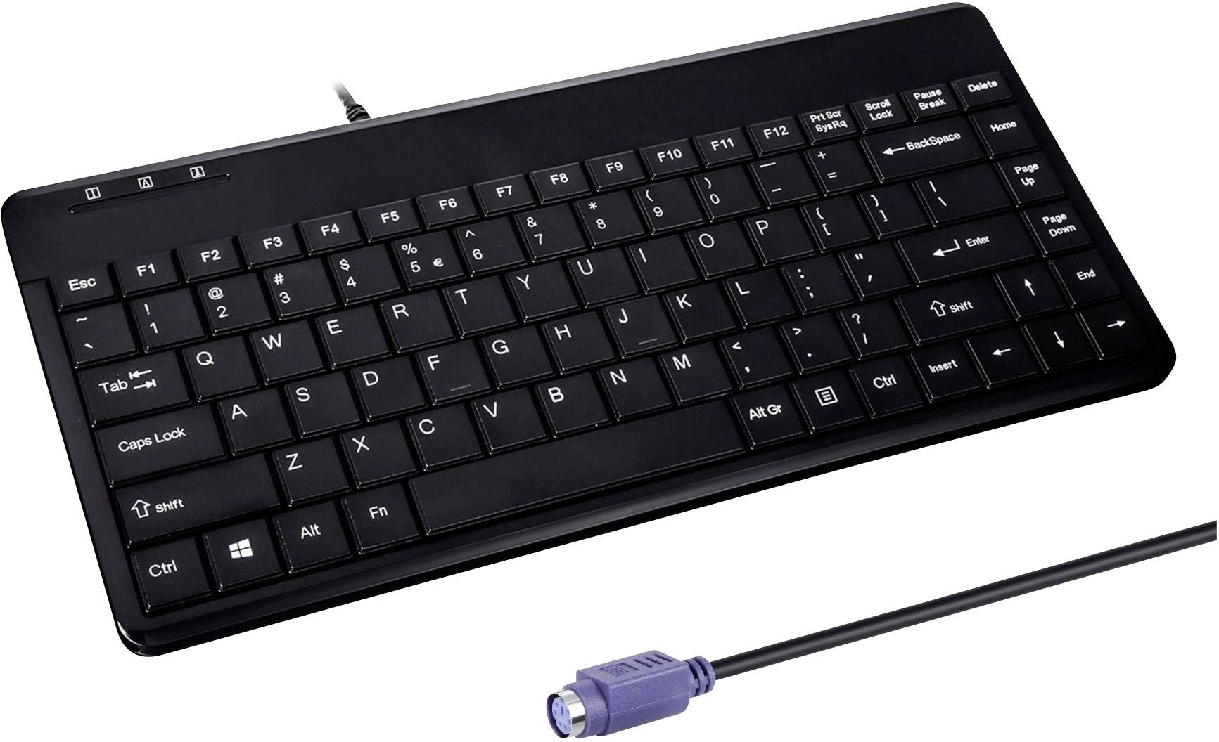 Perixx PERIBOARD-409 P DE PS2 Keyboard German, QWERTZ Black PS2 connection