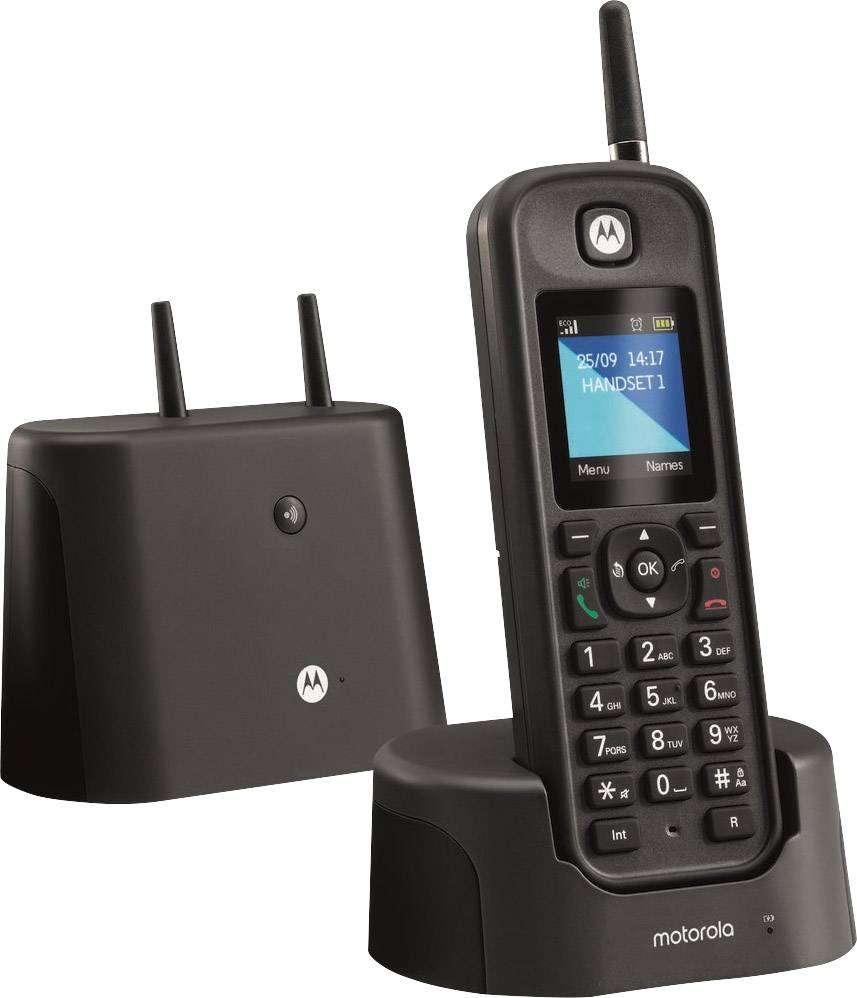 Motorola O201 DECT Cordless analogue Hands-free, Outdoor, waterproof, shockproof Black
