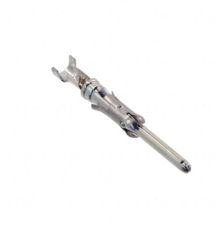 A metal surgical instrument with a slender, cylindrical shape, featuring a pointed end and notched grips, used for medical procedures.