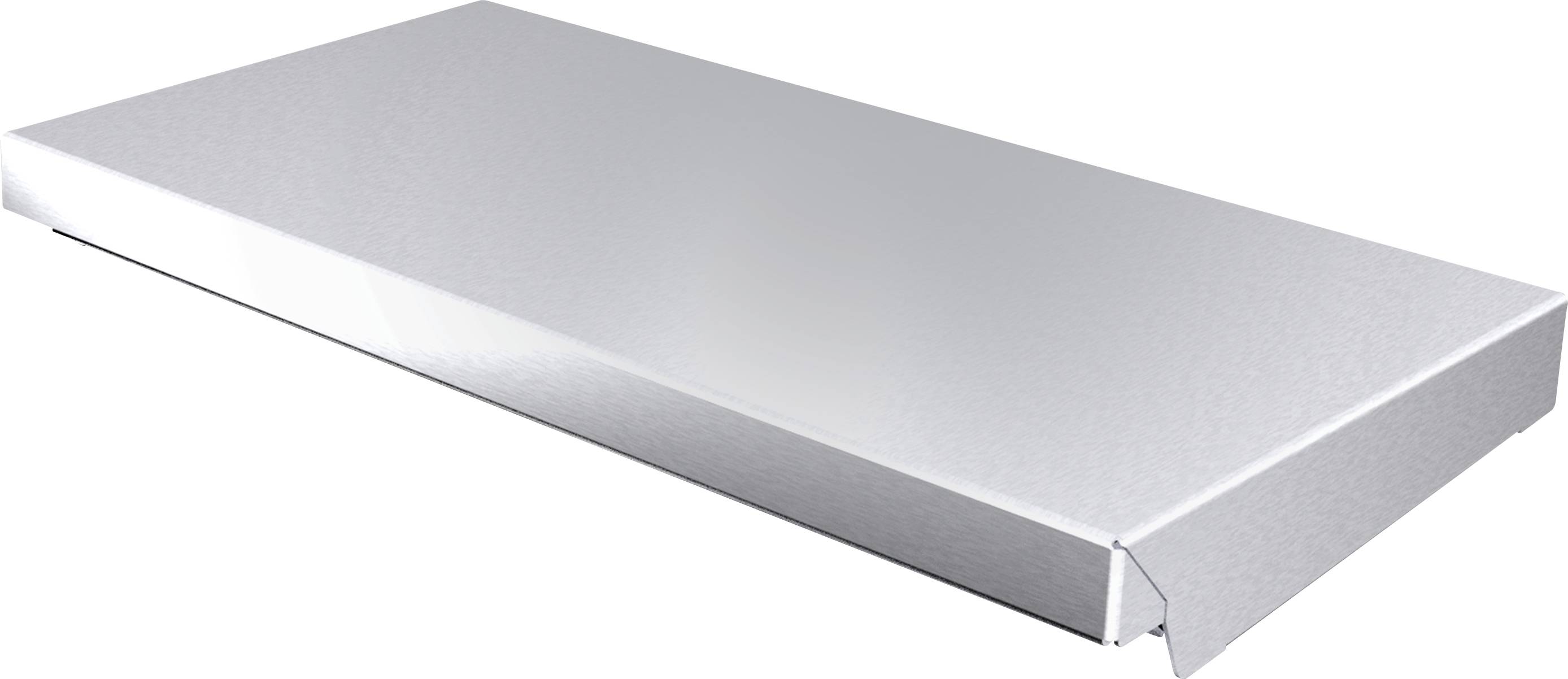 Metal cover or sheet metal plate, rectangular and flat, possibly used for protection or cladding.